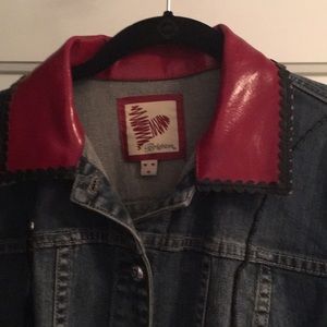 Brighton dark denim and leather jacket
